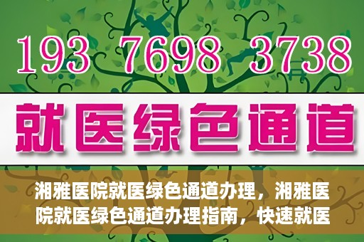 湘雅医院就医绿色通道办理，湘雅医院就医绿色通道办理指南，快速就医，无忧体验