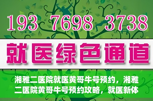 湘雅二医院就医黄哥牛号预约，湘雅二医院黄哥牛号预约攻略，就医新体验