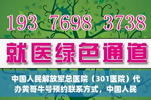 中国人民解放军总医院（301医院）代办黄哥牛号预约联系方式，中国人民解放军总医院（301医院）黄哥牛号预约联系方式全解析