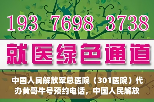 中国人民解放军总医院（301医院）代办黄哥牛号预约电话，中国人民解放军总医院（301医院）黄哥牛号预约电话代办服务详解
