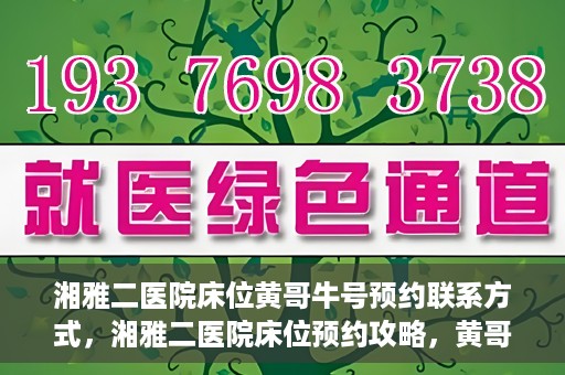 湘雅二医院床位黄哥牛号预约联系方式，湘雅二医院床位预约攻略，黄哥牛号预约联系方式揭秘
