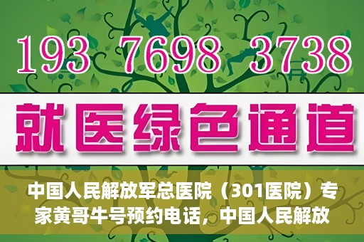 中国人民解放军总医院（301医院）专家黄哥牛号预约电话，中国人民解放军总医院（301医院）黄哥牛专家预约电话详解