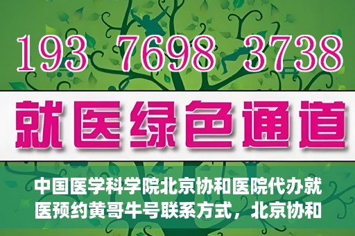 中国医学科学院北京协和医院代办就医预约黄哥牛号联系方式，北京协和医院黄哥牛号预约代办，就医预约联系方式与指南