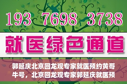 郭延庆北京回龙观专家就医预约黄哥牛号，北京回龙观专家郭延庆就医预约攻略，黄哥牛号助您轻松预约专家号