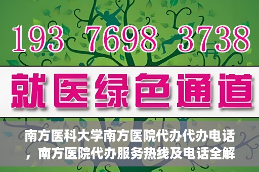南方医科大学南方医院代办代办电话，南方医院代办服务热线及电话全解析