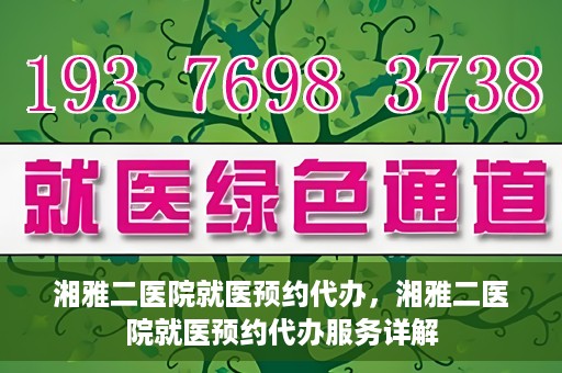 湘雅二医院就医预约代办，湘雅二医院就医预约代办服务详解