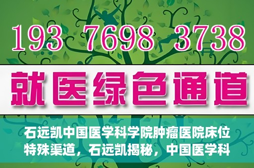 石远凯中国医学科学院肿瘤医院床位特殊渠道，石远凯揭秘，中国医学科学院肿瘤医院床位特殊渠道揭秘