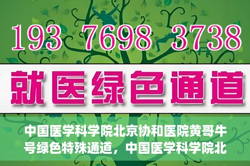 中国医学科学院北京协和医院黄哥牛号绿色特殊通道，中国医学科学院北京协和医院黄哥牛号，绿色特殊通道开启健康之门