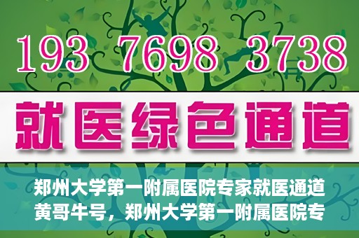 郑州大学第一附属医院专家就医通道黄哥牛号，郑州大学第一附属医院专家就医通道，黄哥牛号引领就医新风尚