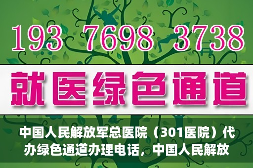 中国人民解放军总医院（301医院）代办绿色通道办理电话，中国人民解放军总医院（301医院）绿色通道办理热线及代办服务详解