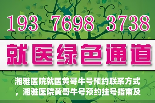 湘雅医院就医黄哥牛号预约联系方式，湘雅医院黄哥牛号预约挂号指南及联系方式揭秘