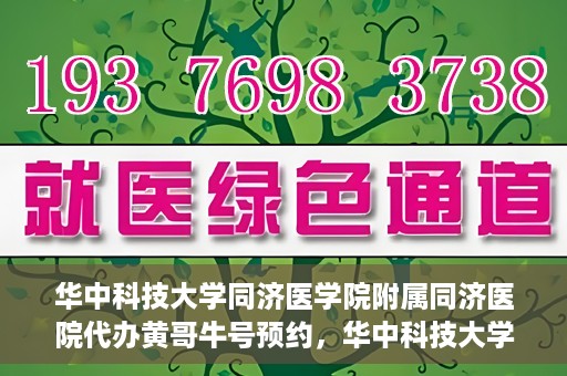 华中科技大学同济医学院附属同济医院代办黄哥牛号预约，华中科技大学同济医院黄哥牛号预约代办服务解析