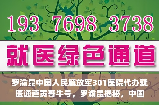 罗渝昆中国人民解放军301医院代办就医通道黄哥牛号，罗渝昆揭秘，中国人民解放军301医院就医通道背后的故事——黄哥牛号传奇