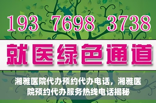 湘雅医院代办预约代办电话，湘雅医院预约代办服务热线电话揭秘