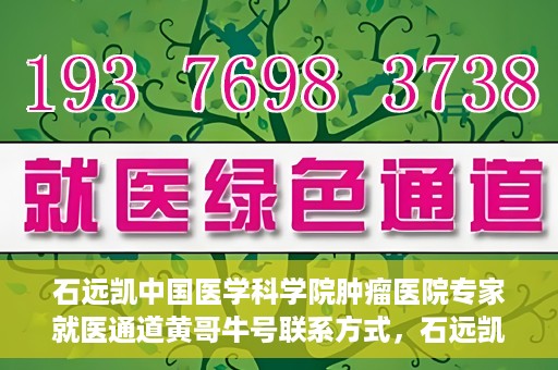 石远凯中国医学科学院肿瘤医院专家就医通道黄哥牛号联系方式，石远凯教授，中国医学科学院肿瘤医院专家就医指南与联系方式揭秘