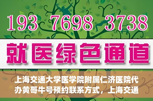上海交通大学医学院附属仁济医院代办黄哥牛号预约联系方式，上海交通大学医学院附属仁济医院预约挂号联系方式及代办服务解析——黄哥牛号预约攻略