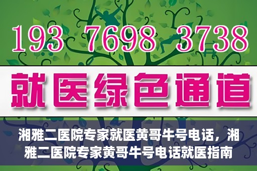 湘雅二医院专家就医黄哥牛号电话，湘雅二医院专家黄哥牛号电话就医指南，专业团队为您的健康保驾护航