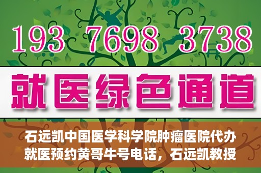 石远凯中国医学科学院肿瘤医院代办就医预约黄哥牛号电话，石远凯教授预约挂号电话及黄哥牛号就医预约代办服务解析