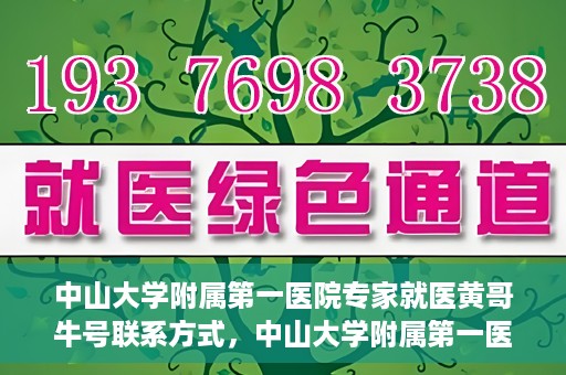 中山大学附属第一医院专家就医黄哥牛号联系方式，中山大学附属第一医院专家黄哥牛号联系方式及就医指南