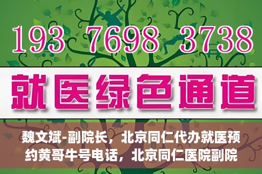 魏文斌-副院长，北京同仁代办就医预约黄哥牛号电话，北京同仁医院副院长魏文斌与预约就医新动向，黄哥牛号电话助力代办就医预约服务