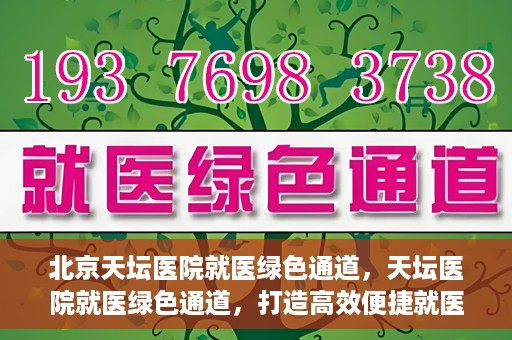 北京天坛医院就医绿色通道，天坛医院就医绿色通道，打造高效便捷就医体验新篇章