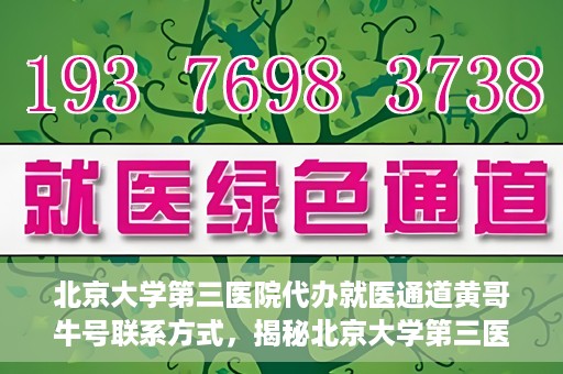 北京大学第三医院代办就医通道黄哥牛号联系方式，揭秘北京大学第三医院就医代办通道，黄哥牛号联系方式及操作指南
