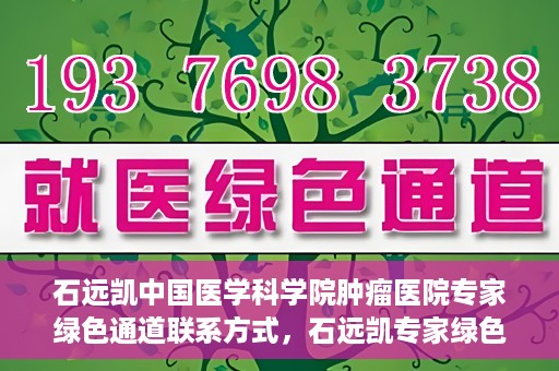 石远凯中国医学科学院肿瘤医院专家绿色通道联系方式，石远凯专家绿色通道联系方式，中国医学科学院肿瘤医院权威解读与预约指南