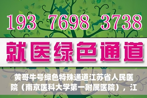 黄哥牛号绿色特殊通道江苏省人民医院（南京医科大学第一附属医院），江苏省人民医院绿色特殊通道，黄哥牛号引领健康新风尚