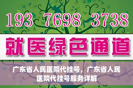 广东省人民医院代挂号，广东省人民医院代挂号服务详解
