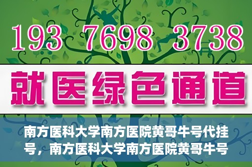 南方医科大学南方医院黄哥牛号代挂号，南方医科大学南方医院黄哥牛号挂号攻略，轻松解决代挂号问题