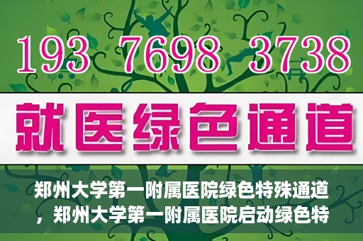 郑州大学第一附属医院绿色特殊通道，郑州大学第一附属医院启动绿色特殊通道，助力患者高效就医