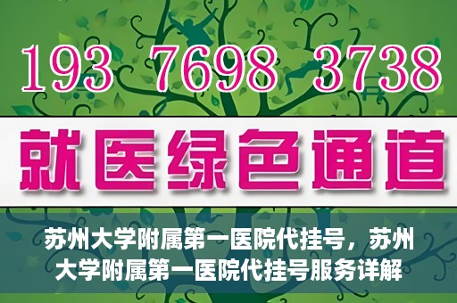 苏州大学附属第一医院代挂号，苏州大学附属第一医院代挂号服务详解