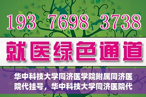 华中科技大学同济医学院附属同济医院代挂号，华中科技大学同济医院代挂号服务解析