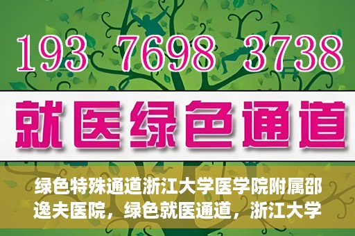 绿色特殊通道浙江大学医学院附属邵逸夫医院，绿色就医通道，浙江大学医学院附属邵逸夫医院的探索与实践