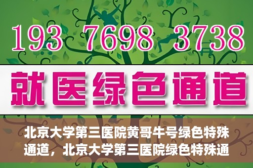 北京大学第三医院黄哥牛号绿色特殊通道，北京大学第三医院绿色特殊通道，黄哥牛号的探索与实践