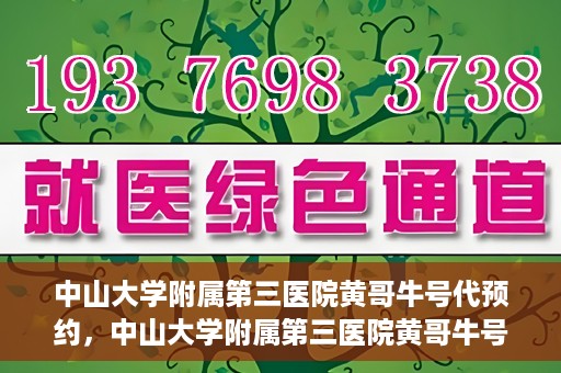 中山大学附属第三医院黄哥牛号代预约，中山大学附属第三医院黄哥牛号预约攻略，轻松解决挂号难题
