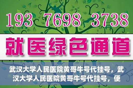 武汉大学人民医院黄哥牛号代挂号，武汉大学人民医院黄哥牛号代挂号，便捷就医背后的故事