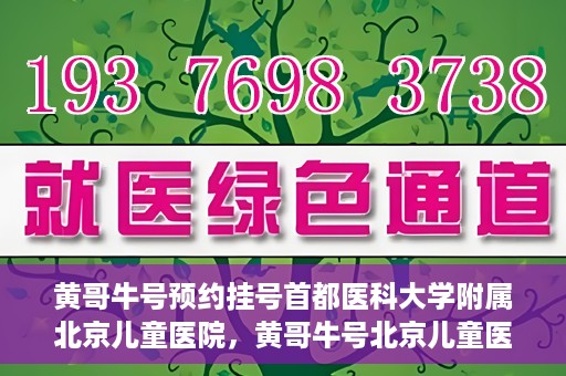 黄哥牛号预约挂号首都医科大学附属北京儿童医院，黄哥牛号北京儿童医院预约挂号攻略，轻松挂号首都医科大学附属北京儿童医院