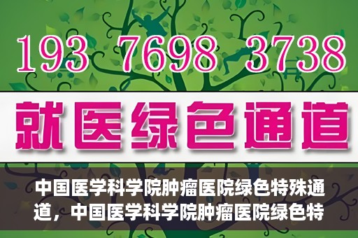 中国医学科学院肿瘤医院绿色特殊通道，中国医学科学院肿瘤医院绿色特殊通道，健康护航的新路径
