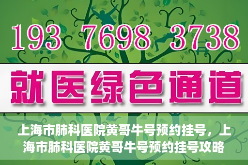 上海市肺科医院黄哥牛号预约挂号，上海市肺科医院黄哥牛号预约挂号攻略，轻松掌握挂号秘籍