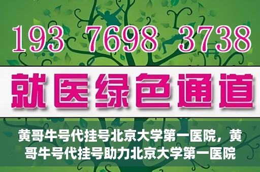 黄哥牛号代挂号北京大学第一医院，黄哥牛号代挂号助力北京大学第一医院就医便捷化