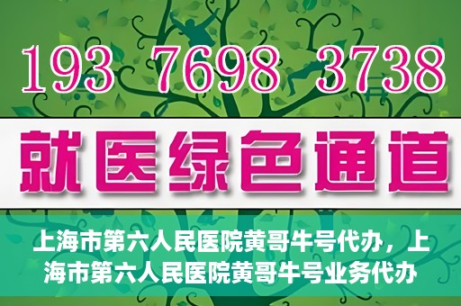 上海市第六人民医院黄哥牛号代办，上海市第六人民医院黄哥牛号业务代办攻略