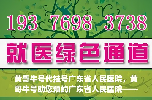 黄哥牛号代挂号广东省人民医院，黄哥牛号助您预约广东省人民医院——便捷代挂号服务