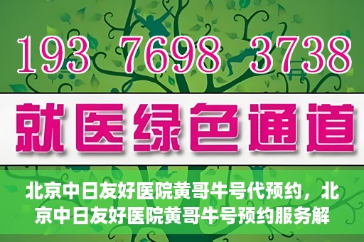 北京中日友好医院黄哥牛号代预约，北京中日友好医院黄哥牛号预约服务解析