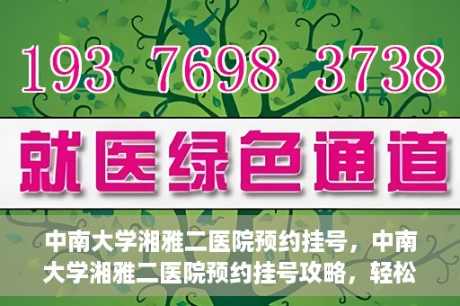 中南大学湘雅二医院预约挂号，中南大学湘雅二医院预约挂号攻略，轻松挂号，便捷就医