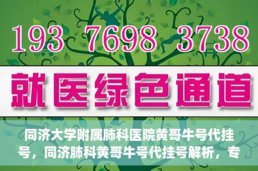 同济大学附属肺科医院黄哥牛号代挂号，同济肺科黄哥牛号代挂号解析，专业医疗服务的深度解读