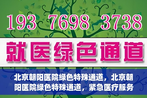 北京朝阳医院绿色特殊通道，北京朝阳医院绿色特殊通道，紧急医疗服务的速度与温情