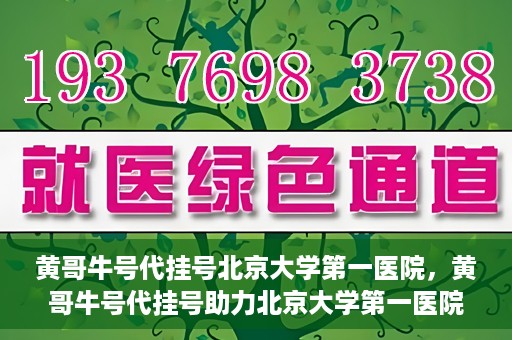 黄哥牛号代挂号北京大学第一医院，黄哥牛号代挂号助力北京大学第一医院就医便捷化
