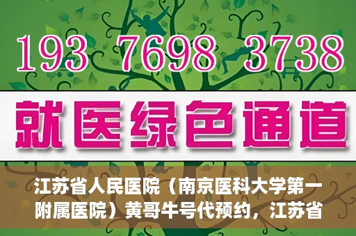 江苏省人民医院（南京医科大学第一附属医院）黄哥牛号代预约，江苏省人民医院（南京医科大学第一附属医院）黄哥牛号预约服务解析