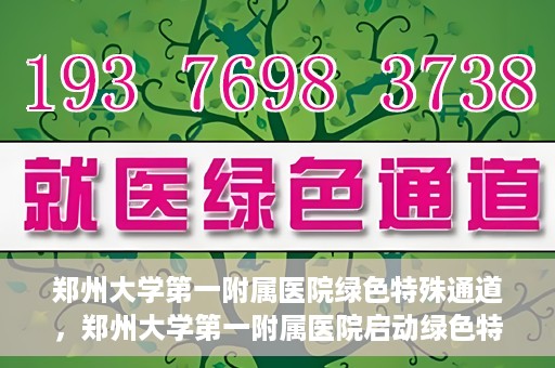 郑州大学第一附属医院绿色特殊通道，郑州大学第一附属医院启动绿色特殊通道，助力患者高效就医